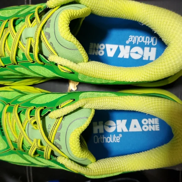 Hoka Men's Green and Yellow Running Shoes - Picture 8 of 11